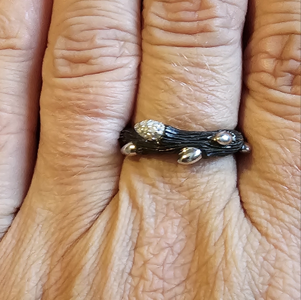 Stephen Dweck Diamonds Fortuna Black Single Branch Sterling Silver